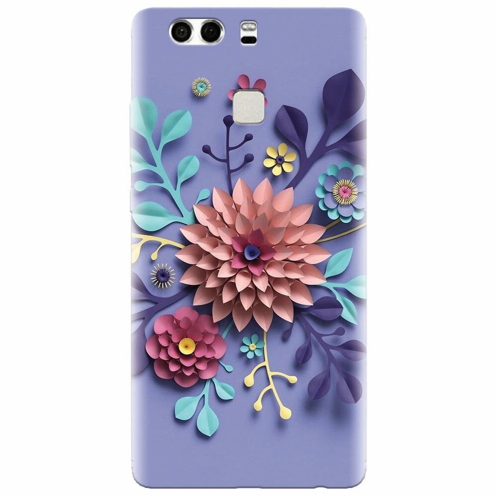 Husa silicon pentru Huawei P9, Flower Artwork