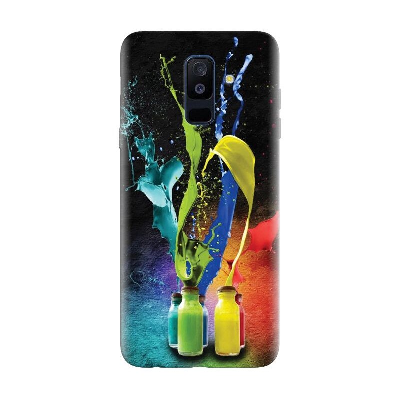 Husa silicon pentru Samsung Galaxy A6 Plus 2018, Abstract Color Bottles Splash