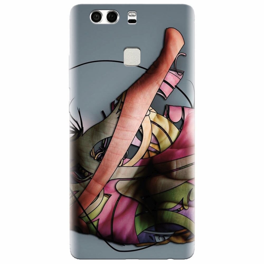 Husa silicon pentru Huawei P9, Abstract Minimalistic Hands