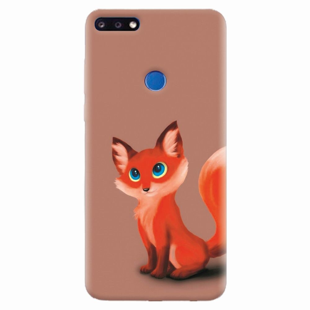 Husa silicon pentru Huawei Y7 Prime 2018, Fox Cartoon Animal And