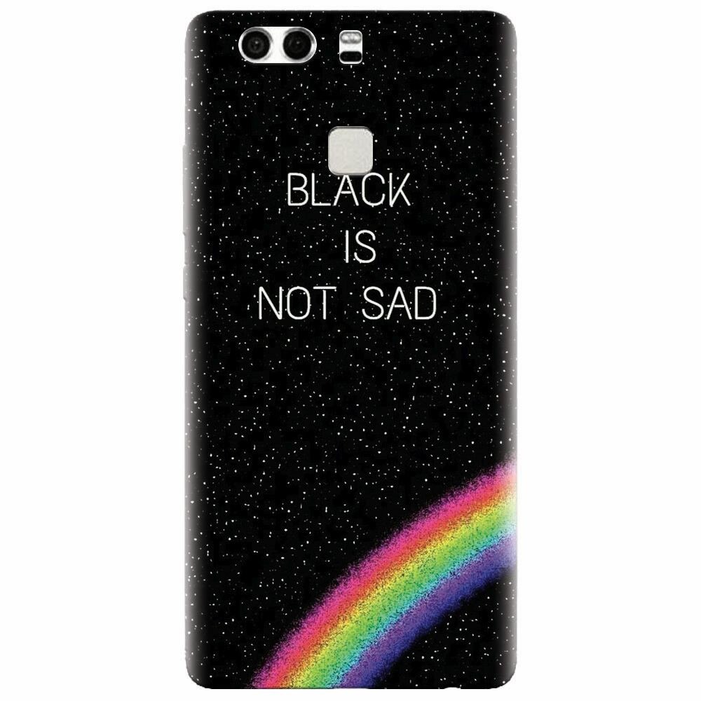 Husa silicon pentru Huawei P9 Plus, Black Is Not Sad