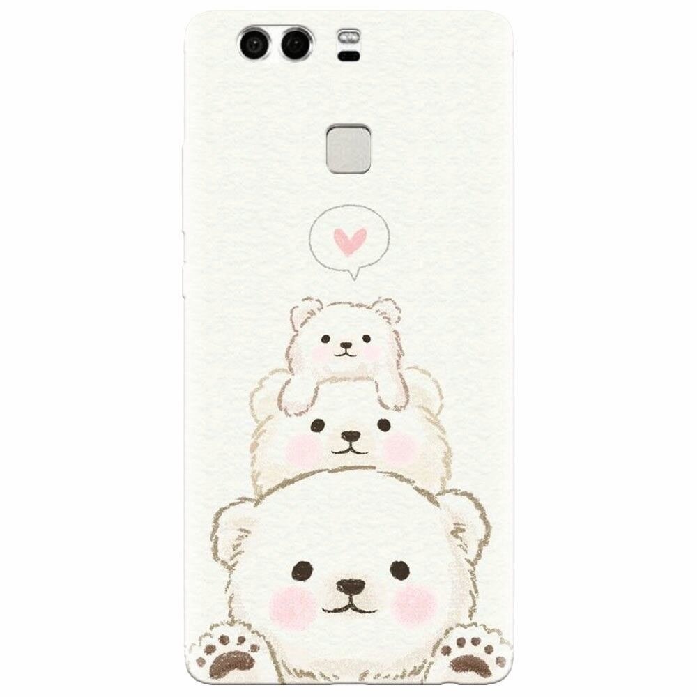 Husa silicon pentru Huawei P9, Bear Family