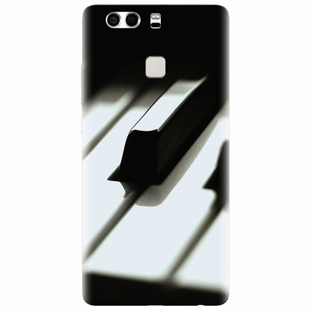 Husa silicon pentru Huawei P9, Piano Key Close Up Macro