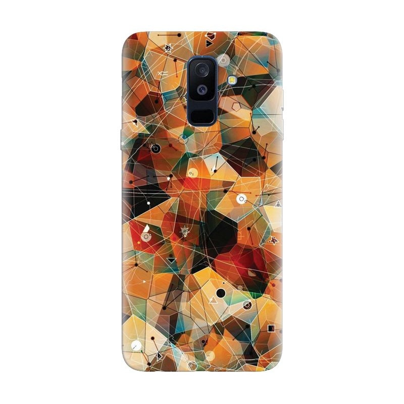 Husa silicon pentru Samsung Galaxy A6 Plus 2018, Abstract Triangles Connected Lines