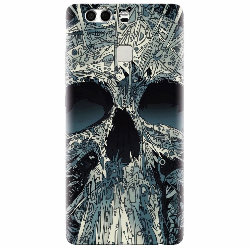 Husa silicon pentru Huawei P9 Plus, Abstract Skull Artwork Illustration