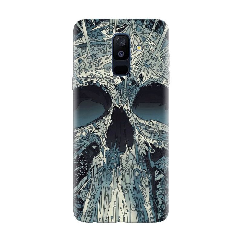 Husa silicon pentru Samsung Galaxy J8 Plus 2018, Abstract Skull Artwork Illustration