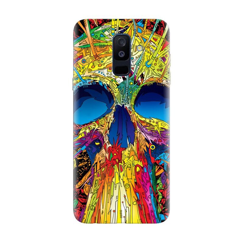 Husa silicon pentru Samsung Galaxy A6 Plus 2018, Abstract Multicolored Skull