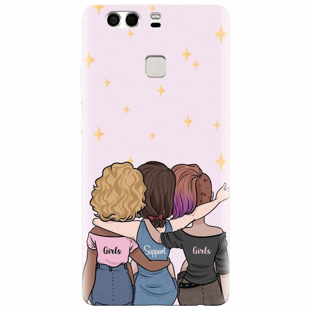 Husa silicon pentru Huawei P9 Plus, Girls Support Girls
