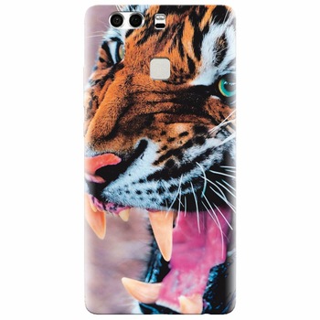 Husa silicon pentru Huawei P9, Angry Tiger Teeth Fresh Husa silicon pentru Huawei P9, Angry Tiger Teeth Fresh