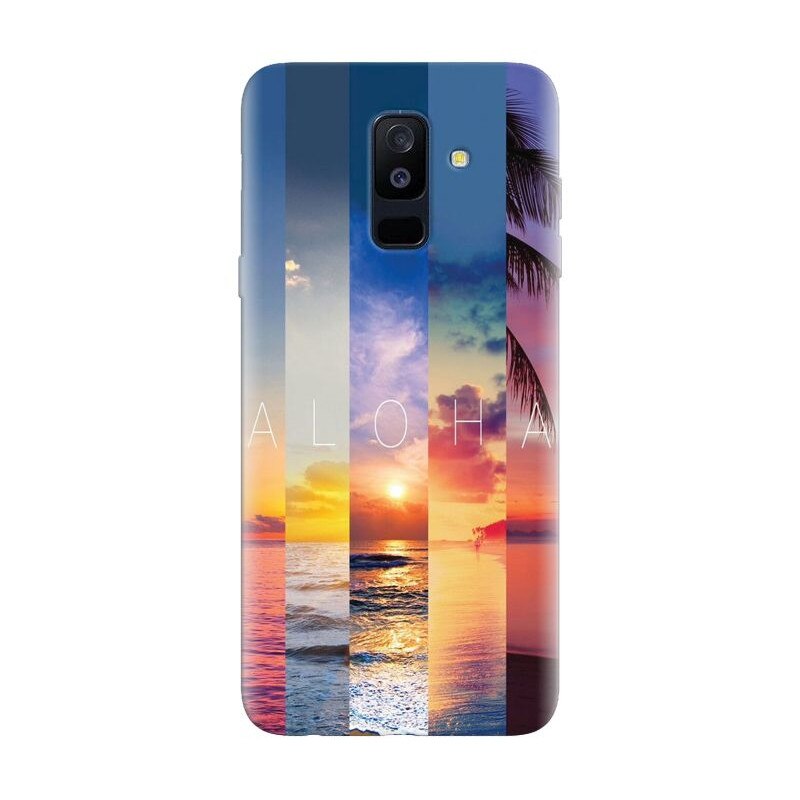 Husa silicon pentru Samsung Galaxy A6 Plus 2018, Aloha Summer Stripes