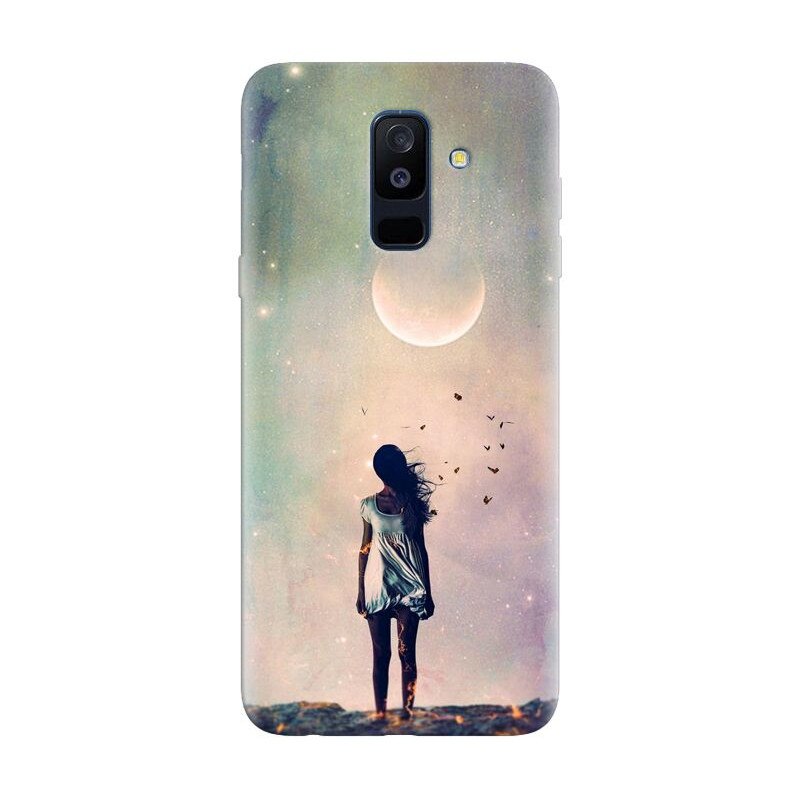 Husa silicon pentru Samsung Galaxy J8 2018, Alone Woman Cgi Hd K