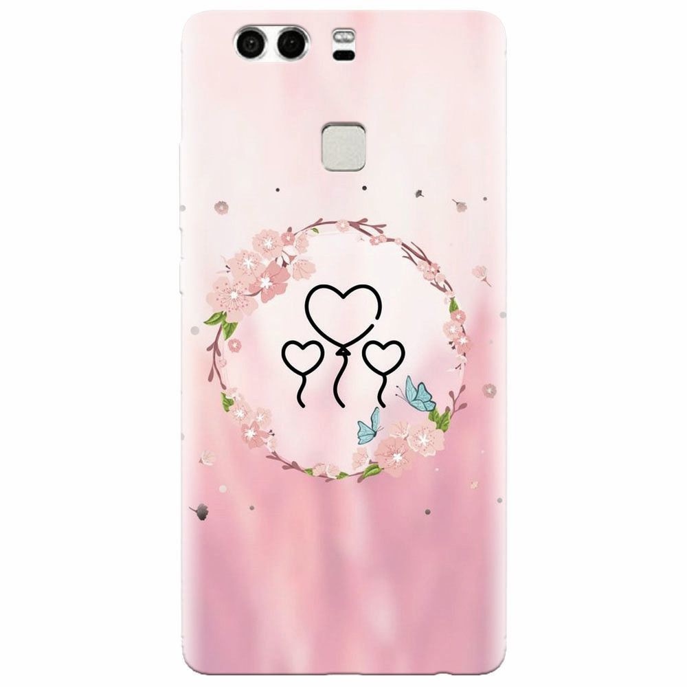Husa silicon pentru Huawei P9, Heart Baloons