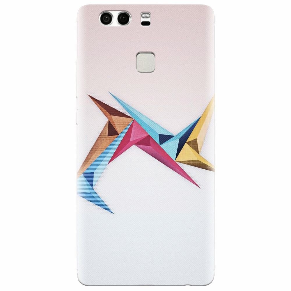 Husa silicon pentru Huawei P9 Plus, Abstract Minimalistic Colors Triangles