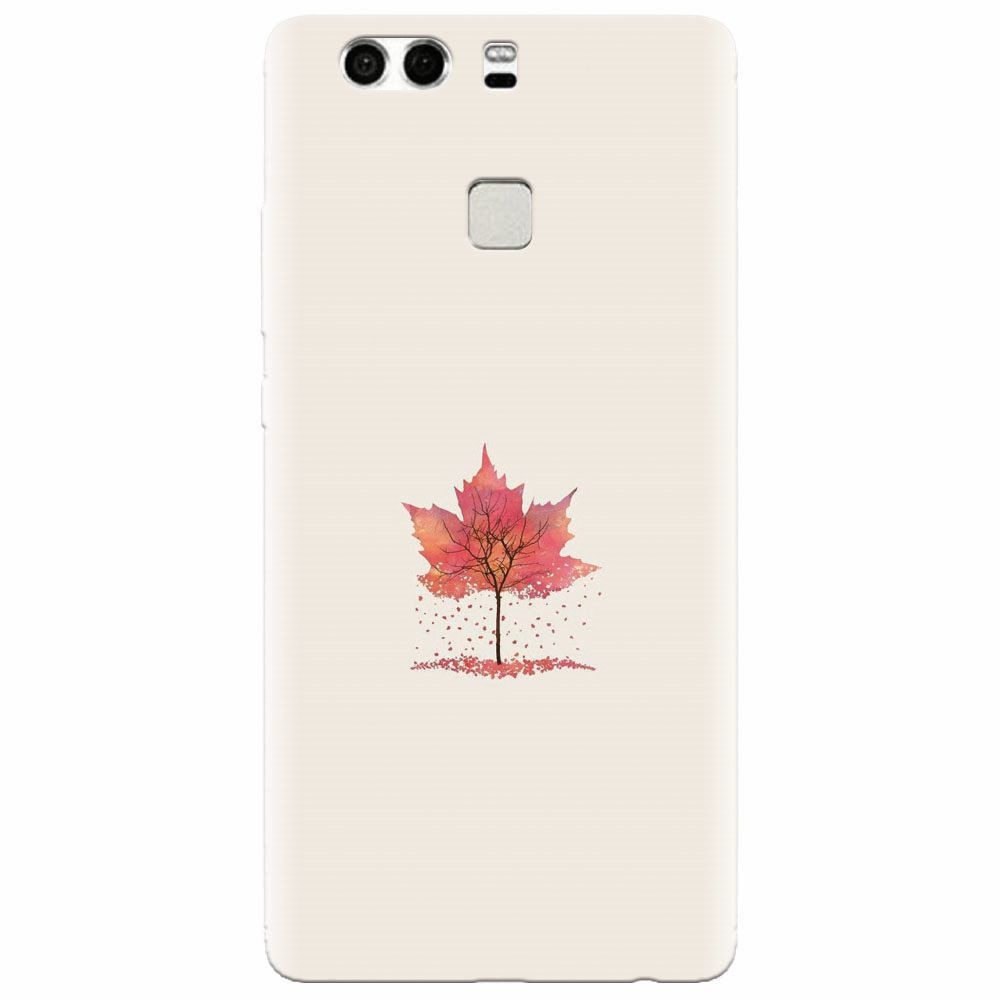 Husa silicon pentru Huawei P9 Plus, Autumn Tree Leaf Shape Illustration