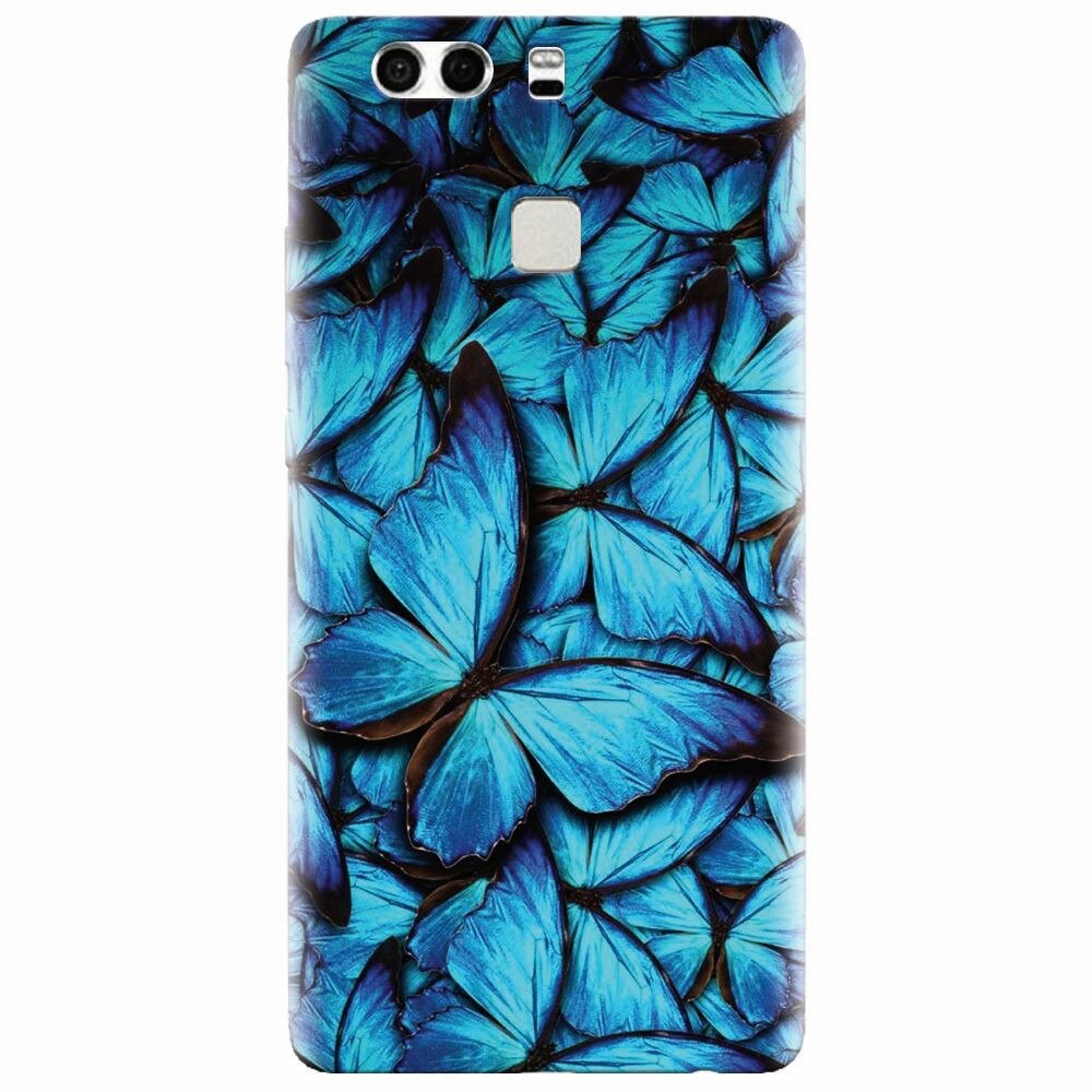 Husa silicon pentru Huawei P9 Plus, Blue Butterfly 101