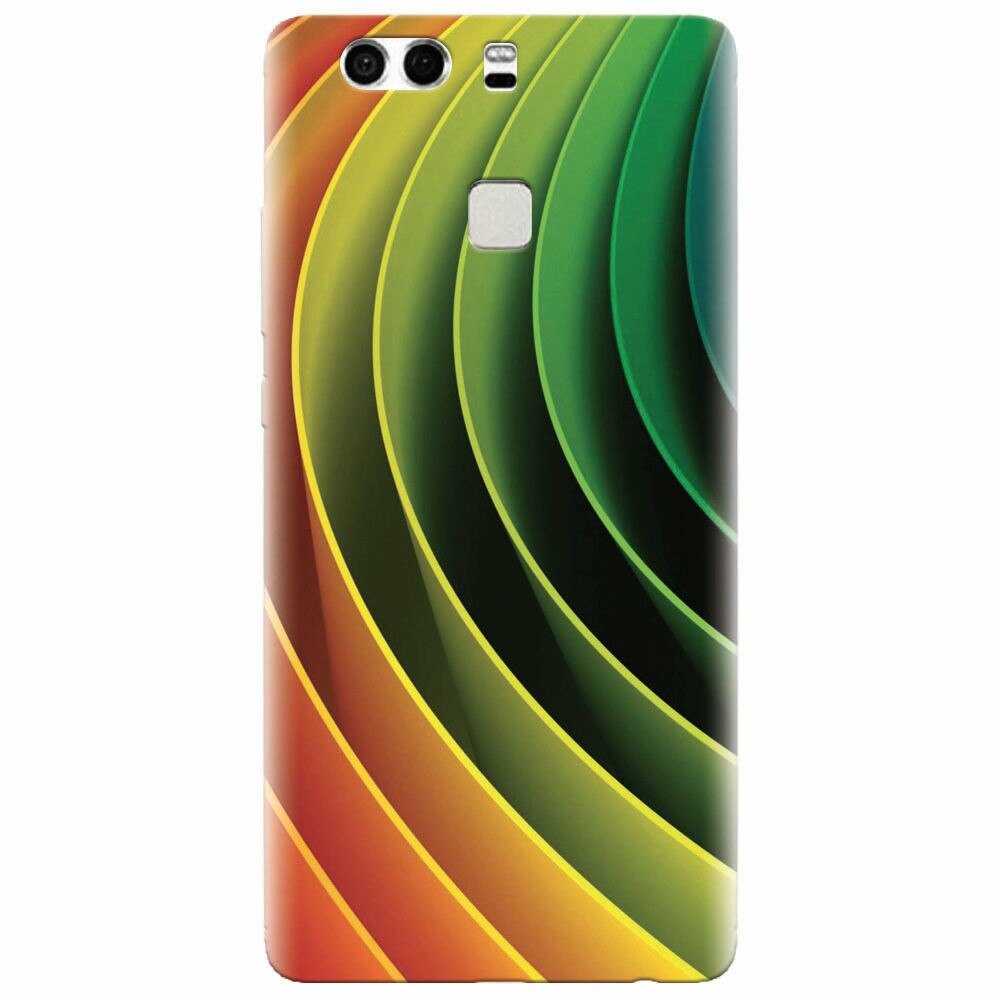 Husa silicon pentru Huawei P9, 3D Multicolor Abstract Lines