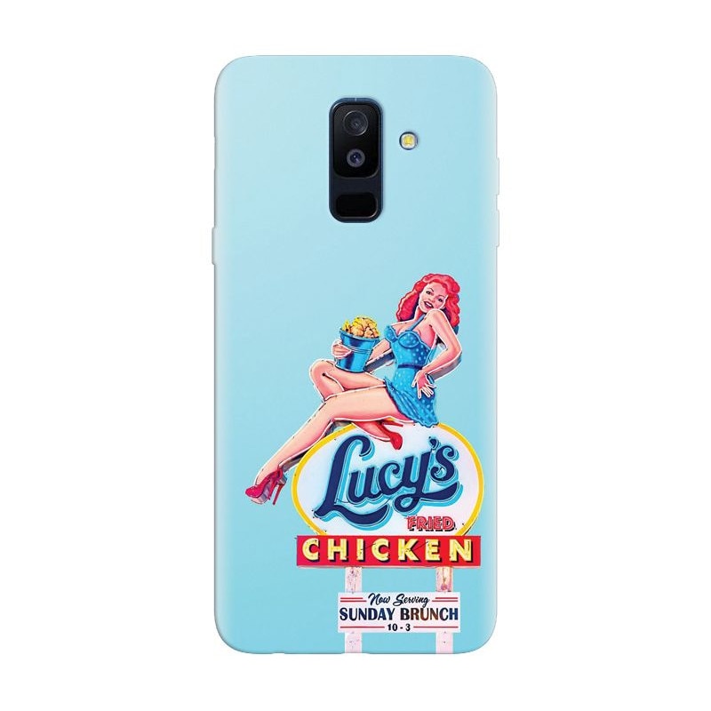 Husa silicon pentru Samsung Galaxy J8 Plus 2018, American Vintage Restaurant Sign