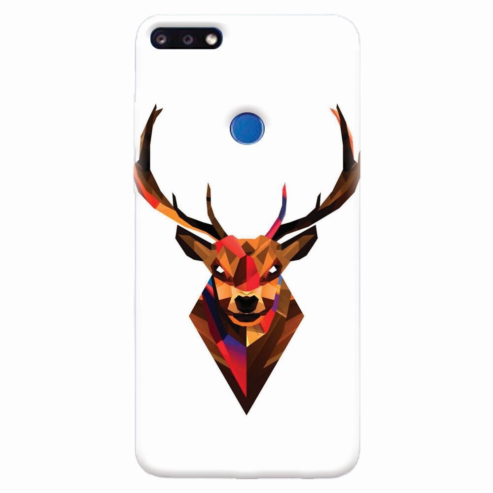 Husa silicon pentru Huawei Y7 Prime 2018, Geometric Tibetan Antelope
