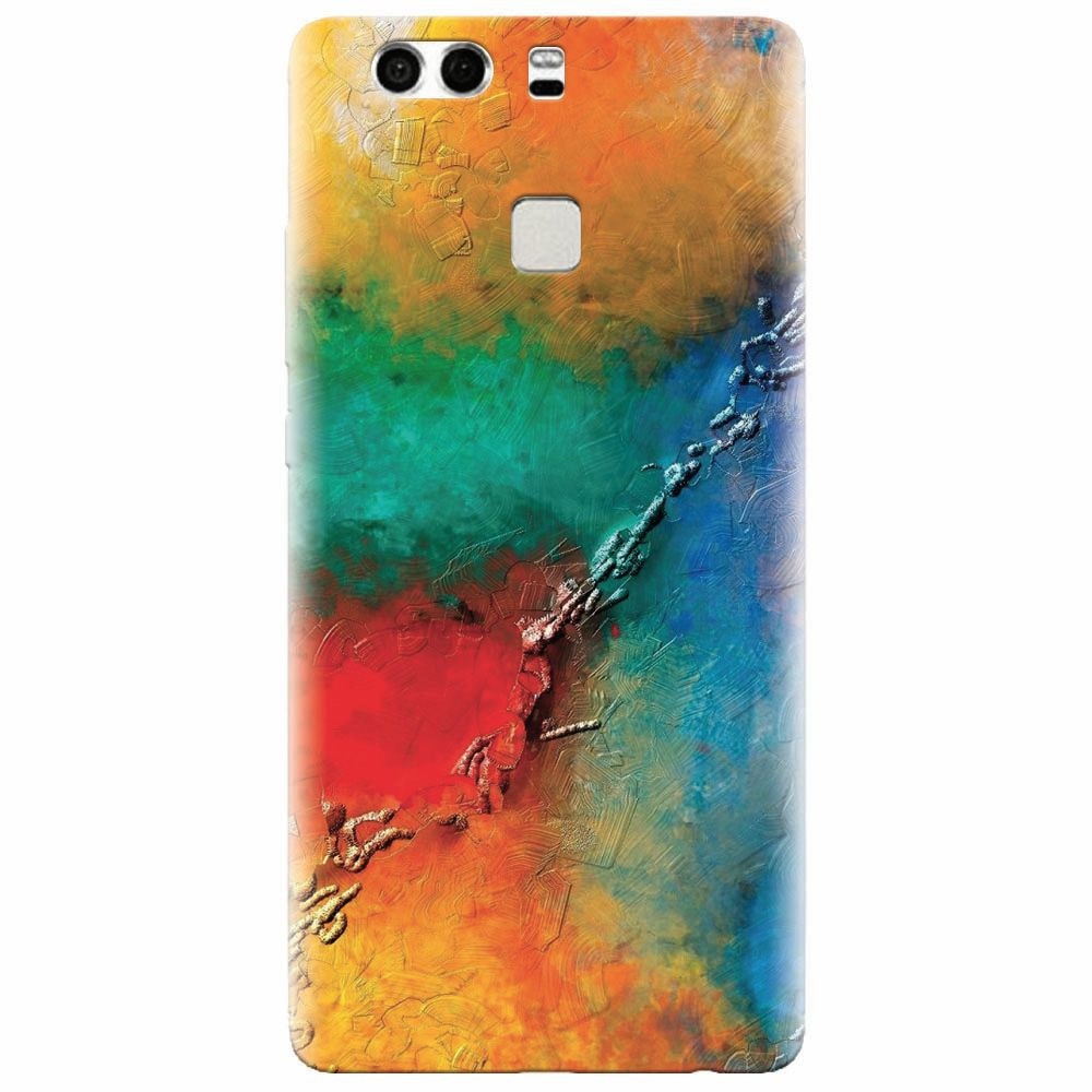 Husa silicon pentru Huawei P9, Colorful Wall Paint Texture
