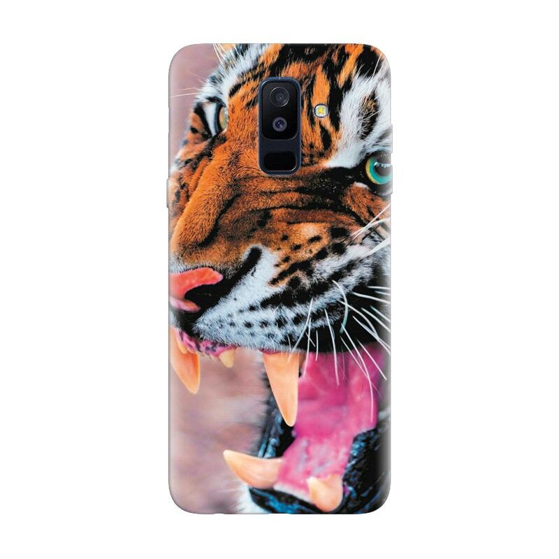 Husa silicon pentru Samsung Galaxy A6 Plus 2018, Angry Tiger Teeth Fresh