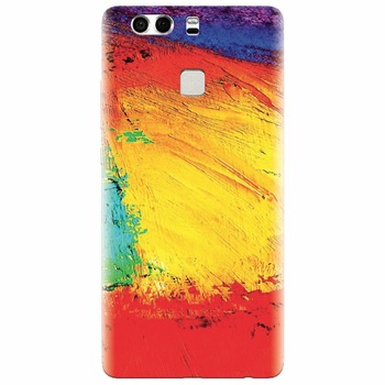 Husa silicon pentru Huawei P9 Plus, Colorful Dry Paint Strokes Texture Husa silicon pentru Huawei P9 Plus, Colorful Dry Paint Strokes Texture