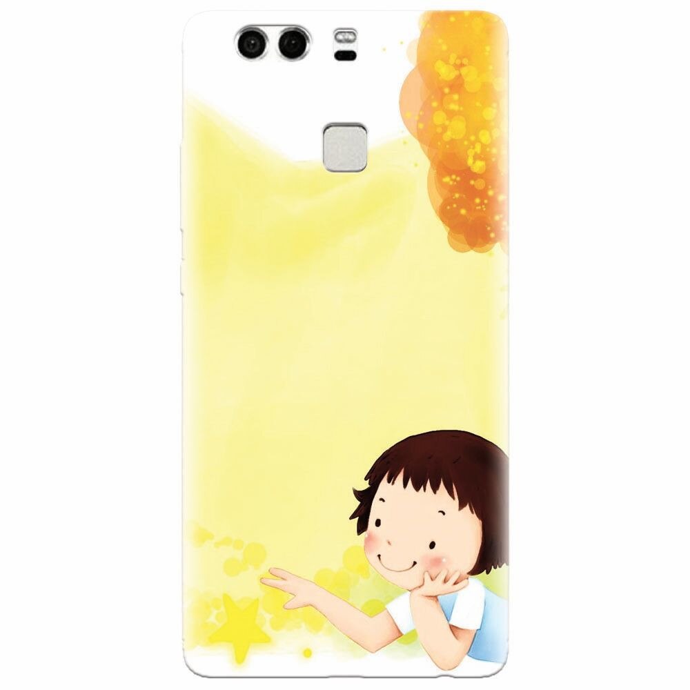 Husa silicon pentru Huawei P9 Plus, Child Autumn Paint Hd