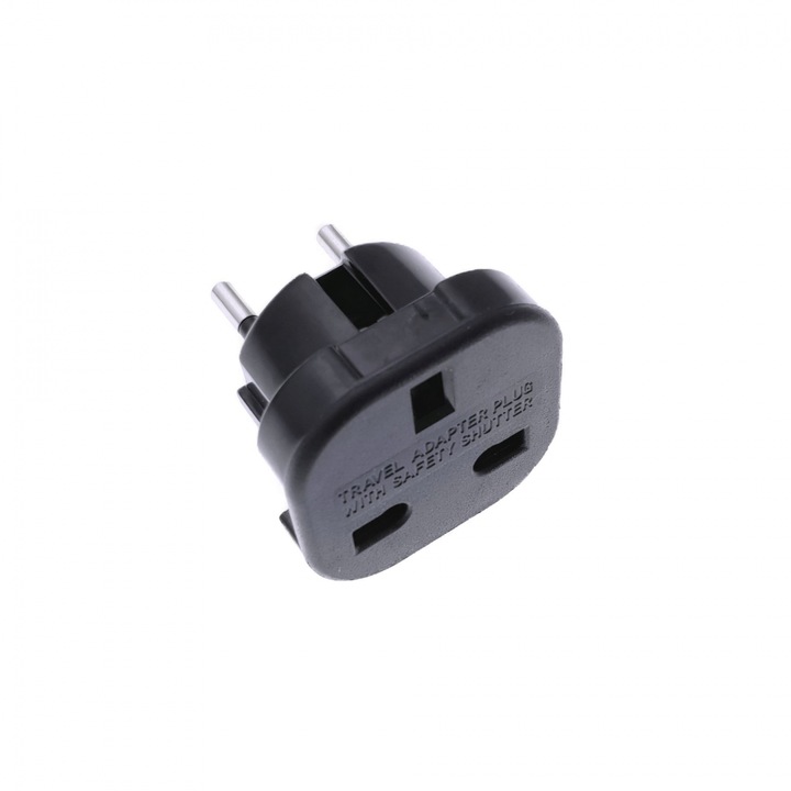 Adaptor priza uk la tip priza Europa, cb-07, negru Negru