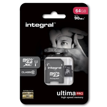 Card de memorie Micro Sdxc 64gb Uhs-i 90mbs, Integral Card de memorie Micro Sdxc 64gb Uhs-i 90mbs, Integral