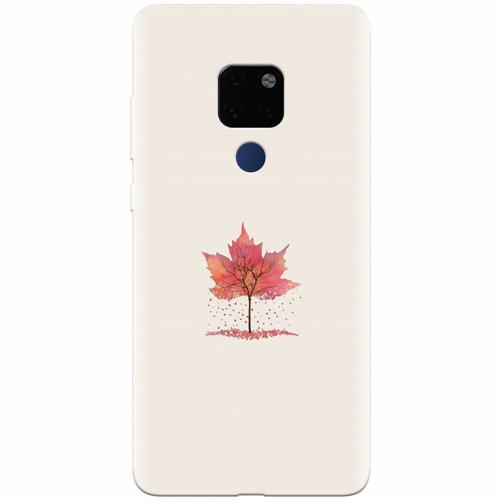 Husa silicon pentru Huawei Mate 20, Autumn Tree Leaf Shape Illustration