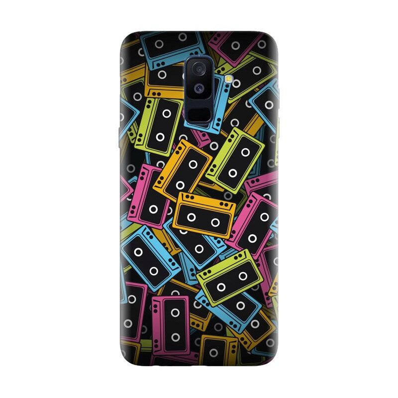 Husa silicon pentru Samsung Galaxy A6 Plus 2018, Audio Cassette Color Vector
