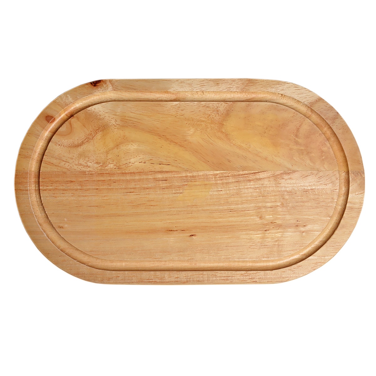 Tocator lemn de cauciuc Icos, oval, 400 x 250 mm