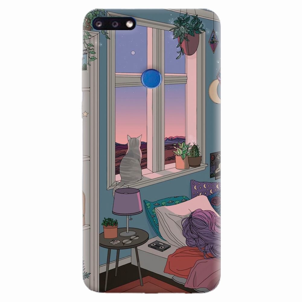 Husa silicon pentru Huawei Y7 Prime 2018, Girl Room