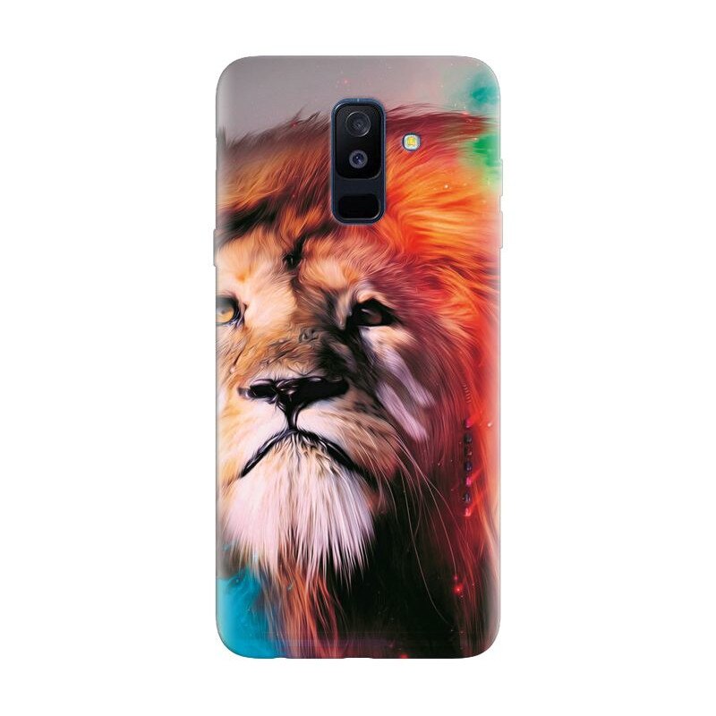 Husa silicon pentru Samsung Galaxy A6 Plus 2018, Awesome Art Of Lion
