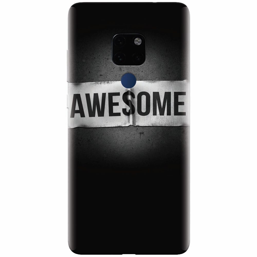Husa silicon pentru Huawei Mate 20, Awesome Label Dark