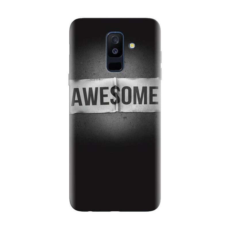 Husa silicon pentru Samsung Galaxy A6 Plus 2018, Awesome Label Dark