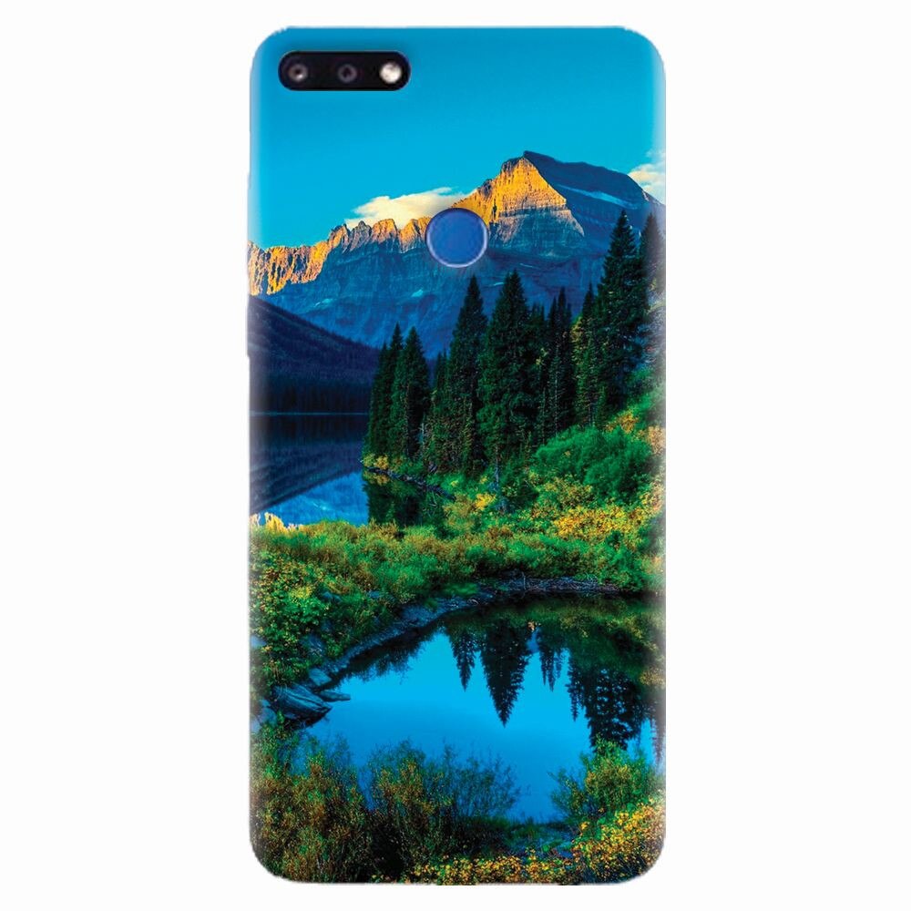 Husa silicon pentru Huawei Y7 Prime 2018, HDR Mountains Lake