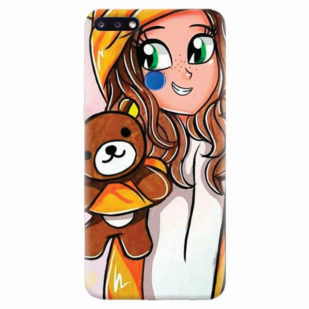 Husa silicon pentru Huawei Y7 Prime 2018, Girl With Little Bear