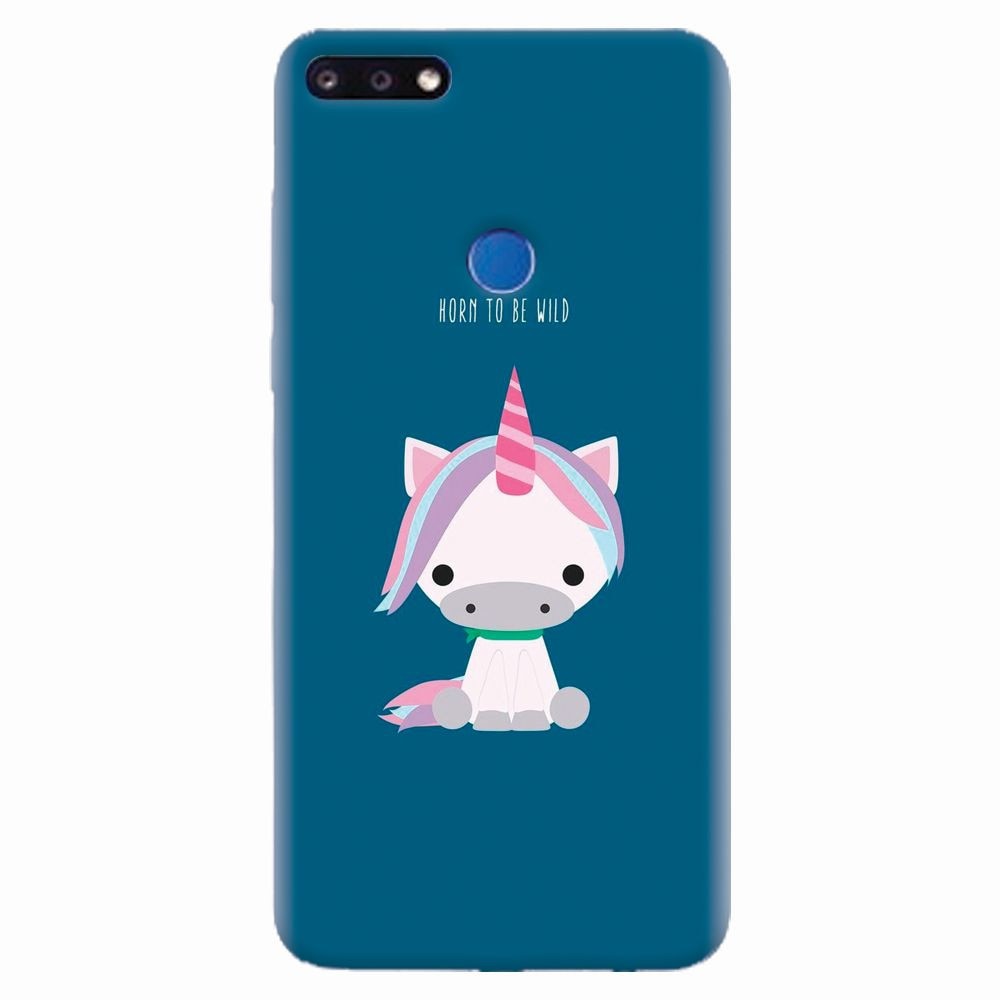 Husa silicon pentru Huawei Y7 Prime 2018, Horn To Be Wild Cute Unicorn
