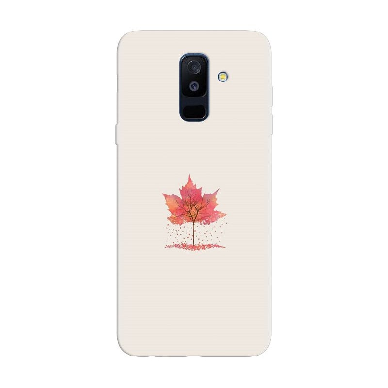 Husa silicon pentru Samsung Galaxy A6 Plus 2018, Autumn Tree Leaf Shape Illustration