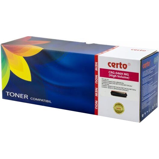 Cartus toner Certo CRG046HM, Magenta, 5.000 pagini, compatibil cu CANON LBP 653CDW