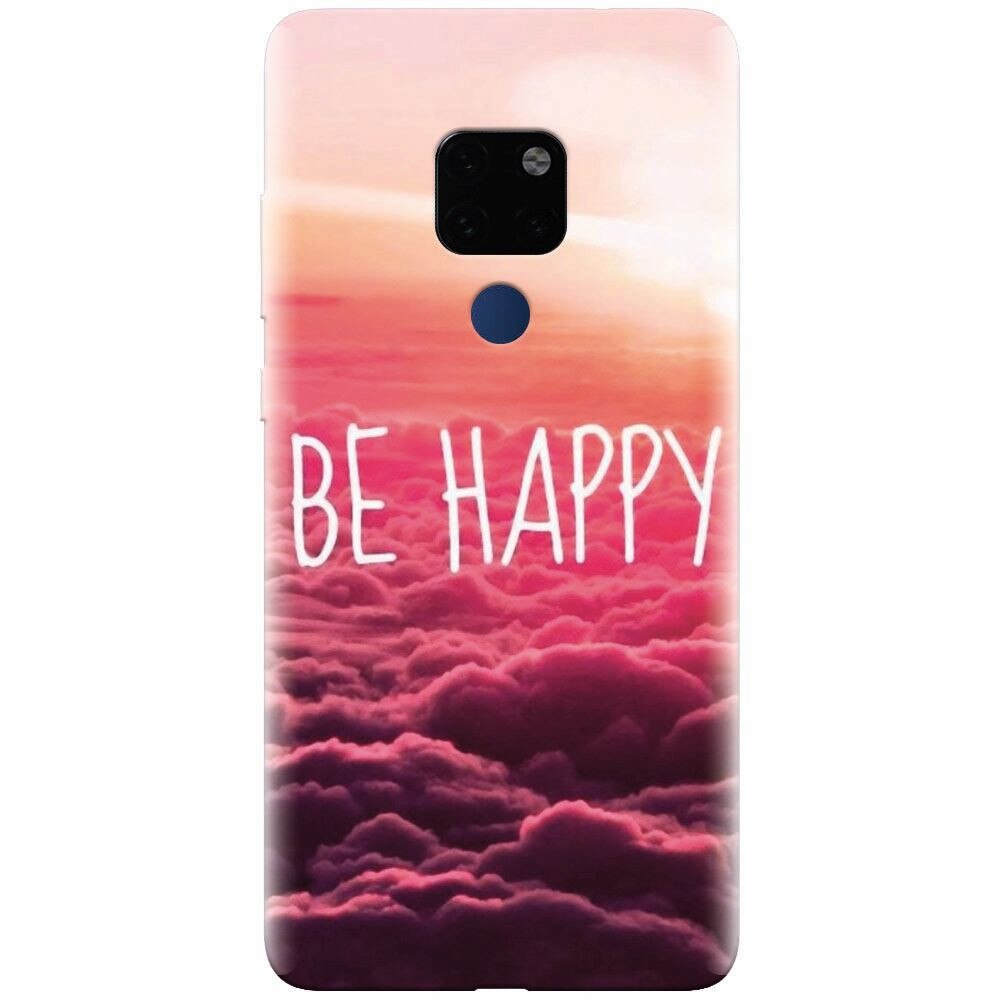 Husa silicon pentru Huawei Mate 20, Be Happy Puffy Clouds