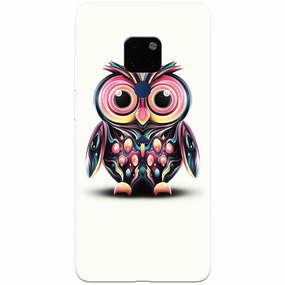 Husa silicon pentru Huawei Mate 20, Colorful Owl Illustration