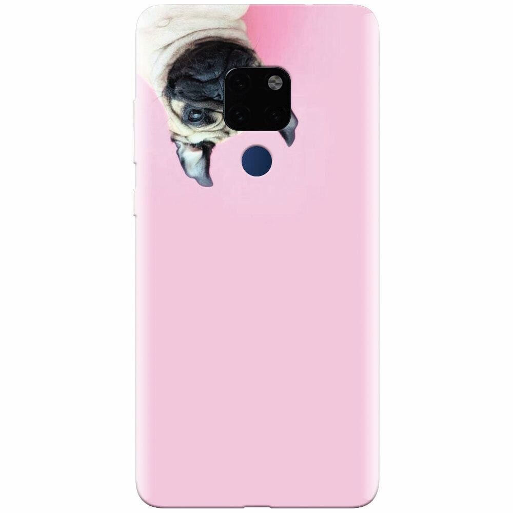 Husa silicon pentru Huawei Mate 20, Dog And Pink