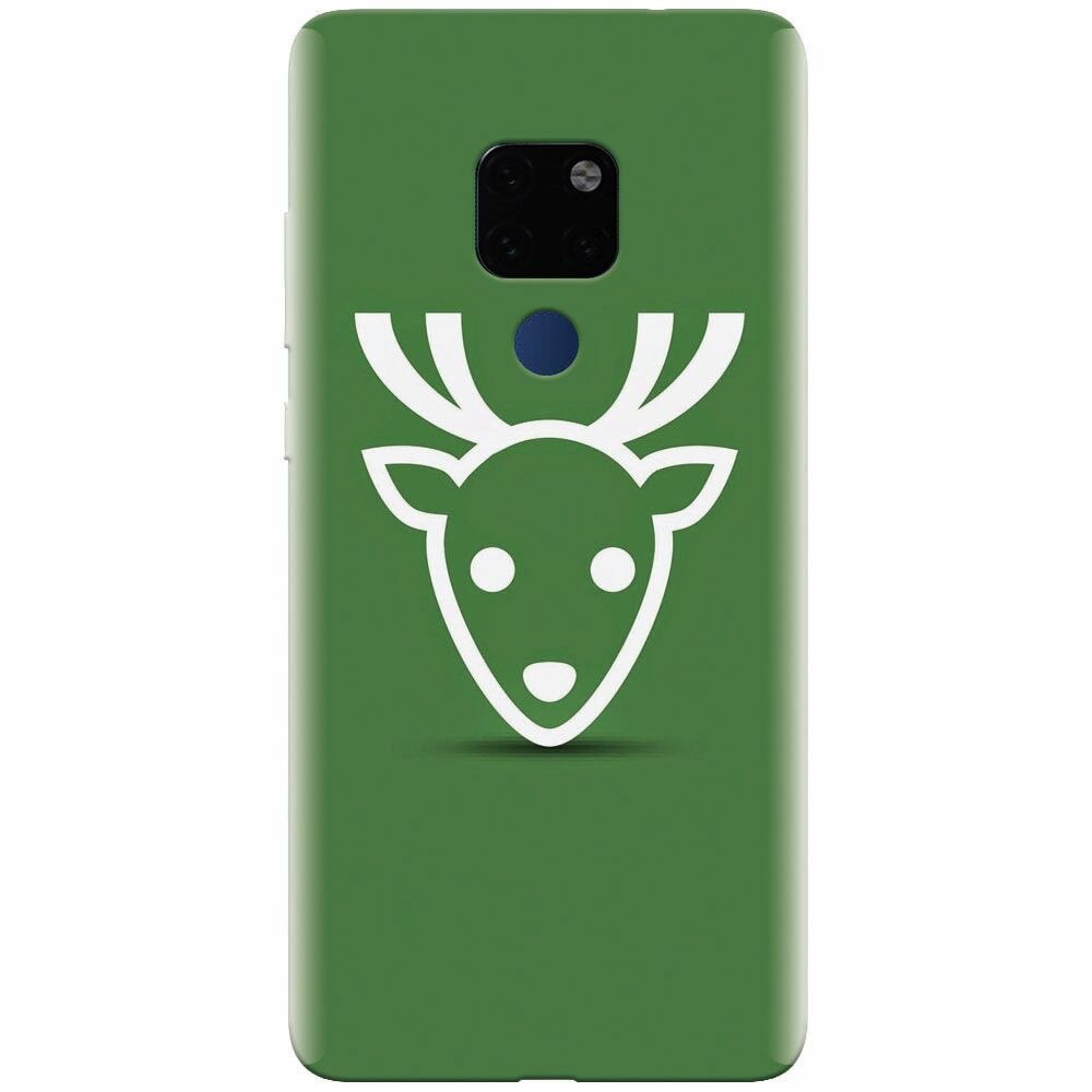 Husa silicon pentru Huawei Mate 20, Minimal Reindeer Illustration Green
