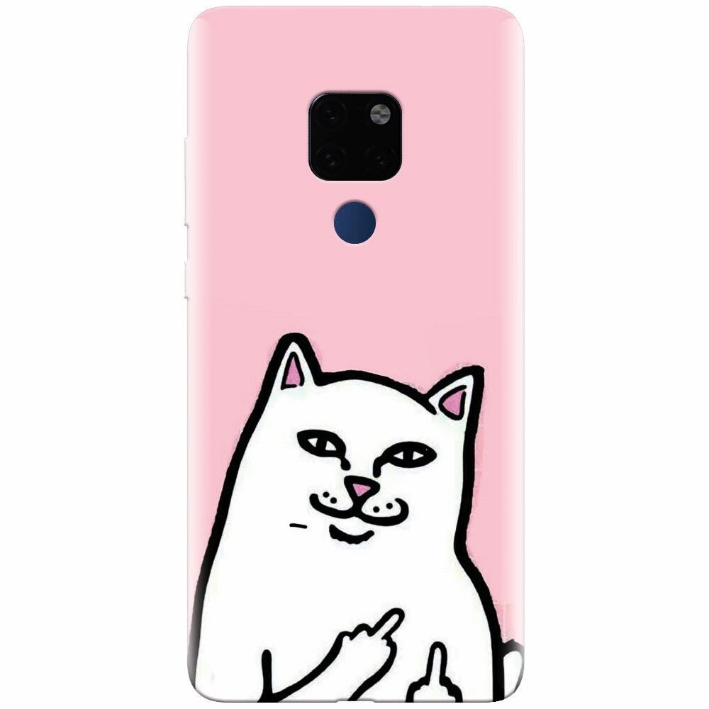 Husa silicon pentru Huawei Mate 20, White Cat