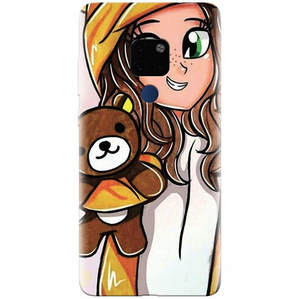 Husa silicon pentru Huawei Mate 20, Girl With Little Bear