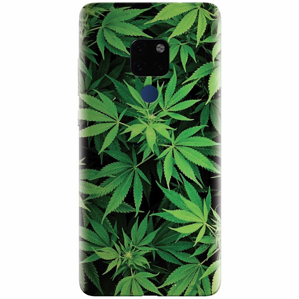 Husa silicon pentru Huawei Mate 20, Green Leaf Pattern
