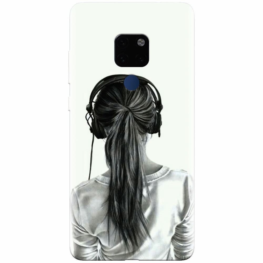 Husa silicon pentru Huawei Mate 20, Girl With Headphone