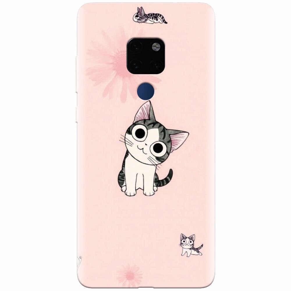 Husa silicon pentru Huawei Mate 20, Cute Cat 101