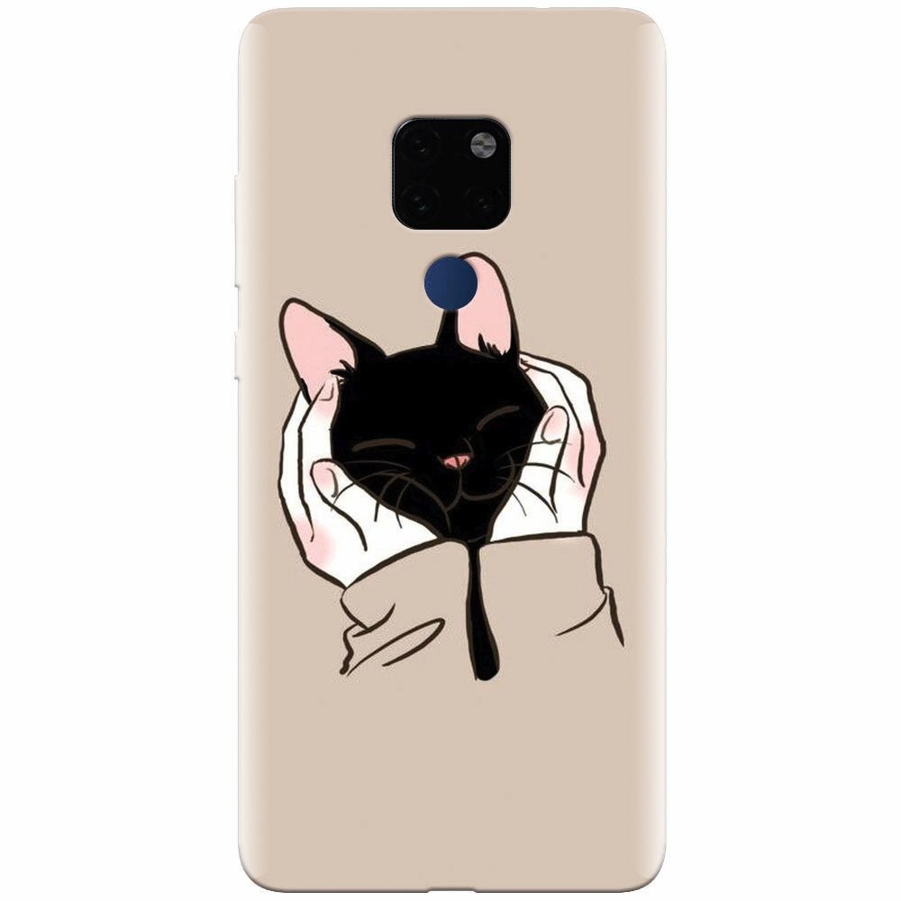 Husa silicon pentru Huawei Mate 20, Th Black Cat In Hands